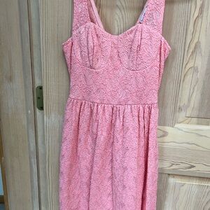 Dainty Hooligan Coral Lace Dress